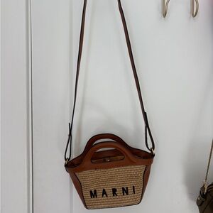 Marni Brown and Cream Crossbody Bag